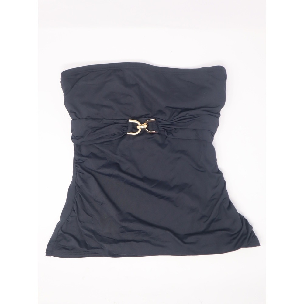 Black Underwire Bandini XS Michael Kors Women Swim Top Ruched Gold MM74278S